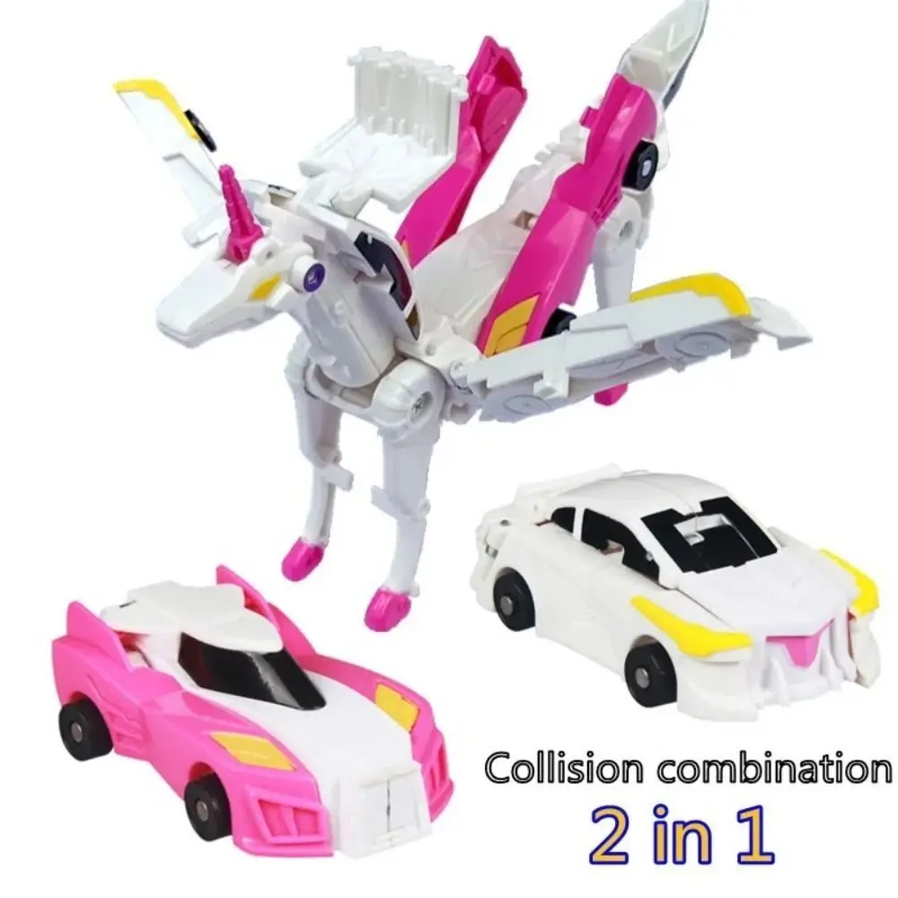 2 In 1 Pegasus Unicorn Transforming Toy Winged Pegasus Two Car Collision Deformation Model Children Toys Birthday Gift