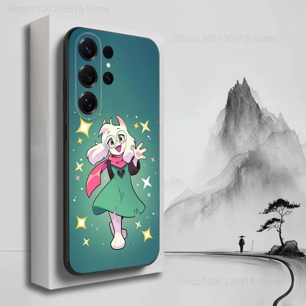 Capa de telefone fofa arte d-deltarune r-alsei para samsung s25, s24, s23, s22, s21, s20, s10, s9, ultra, plus, lite, fe, capa preta de silicone macio