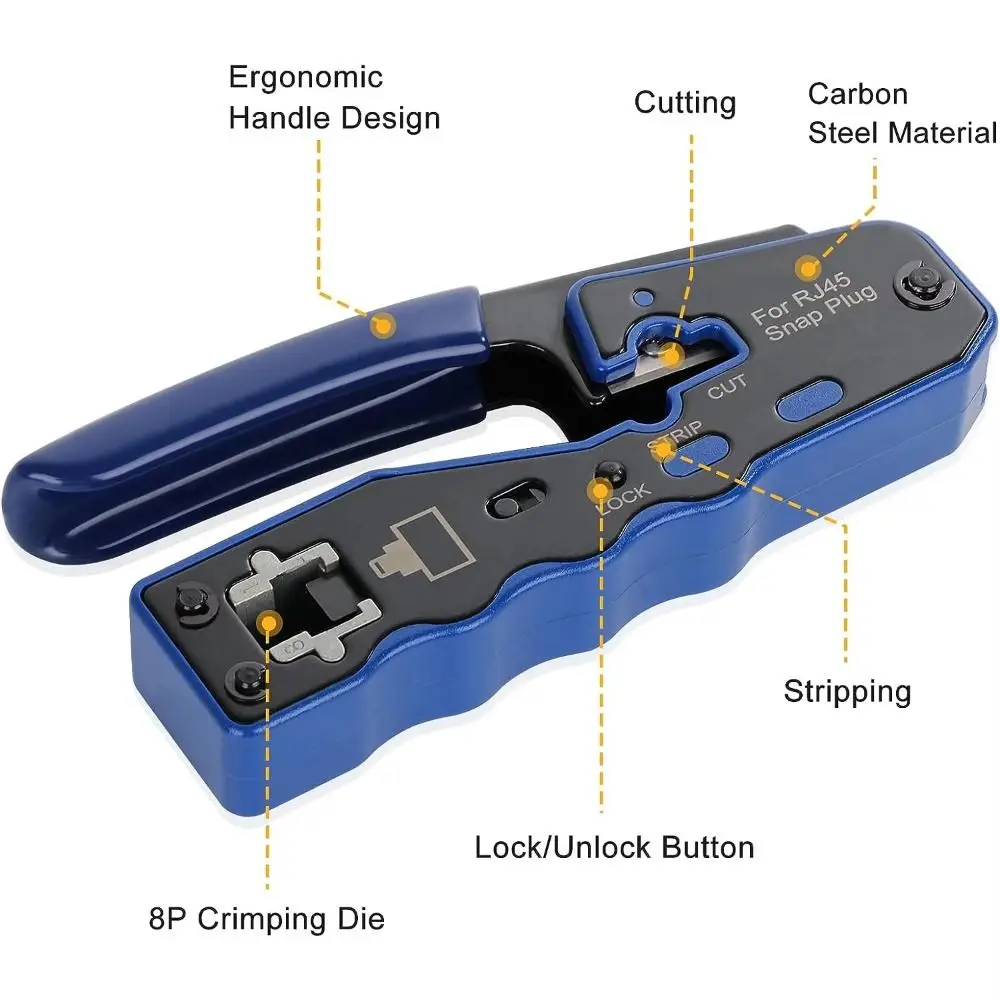 Wire Cutting Network Crimping Tool Pressing Wire Clamp Manual Pliers RJ45 Crimping Pliers Tool Cable Production Pressing Tool