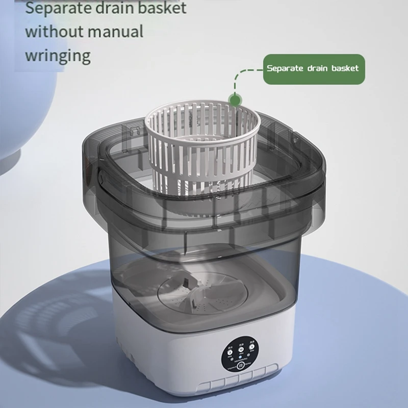 Mini-Klappwaschmaschine, 12 l Fassungsvermögen, automatisch, für Zuhause, tragbar, Multifunktions-Baby-Unterwäsche, Waschmaschine, langlebig, UK-Stecker A