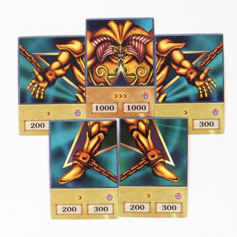 100pcs Yu-Gi-Oh Anime Style Cards Blue Eyes Dark Magician Exodia Obelisk Slifer Ra Yugioh DM Classic Proxy DIY Card Kids Gift