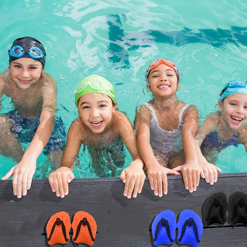 1 Paar Zwem Training Hand Peddels, Met Verstelbare Bandjes, Zwemmen Training Hulpmiddel, Voor Volwassenen Kinderen Unisex