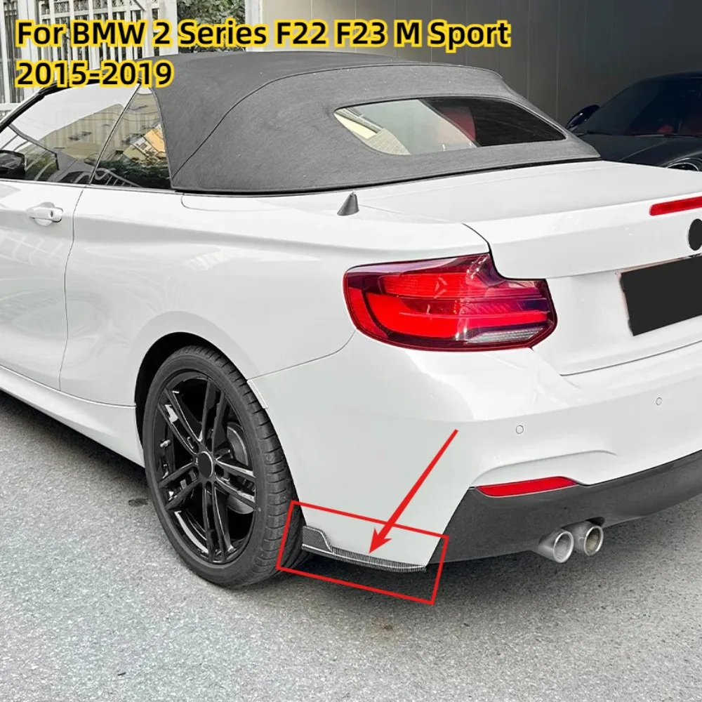 2Pcs Rear Side Bumper Spoiler Protector ABS Body Kits Tuning Gloss Black/Carbon Look For BMW 2 Series F22 F23 M Sport 2015-2019