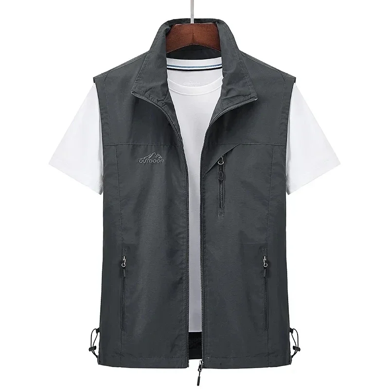 Opstaande kraag functioneel dun vest herenvest jas top met hemdje schouder, high-end lichte luxe, lente en herfst, bot