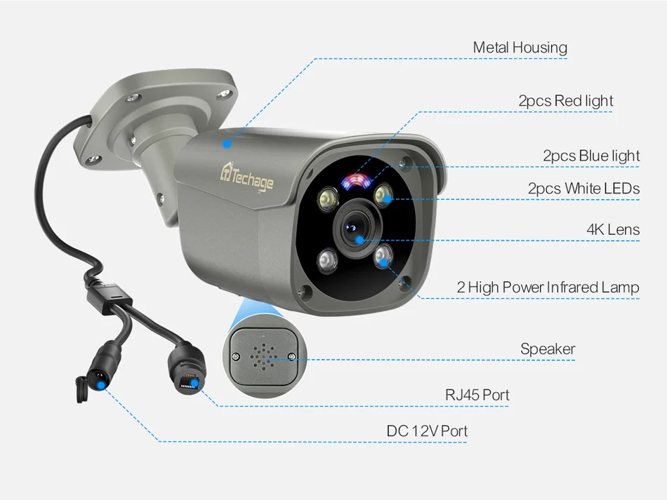 Channel 4K CCTV Camera System 8Mp Poe Nvr Kit Face Record And Two Way Audio Outdoor Use