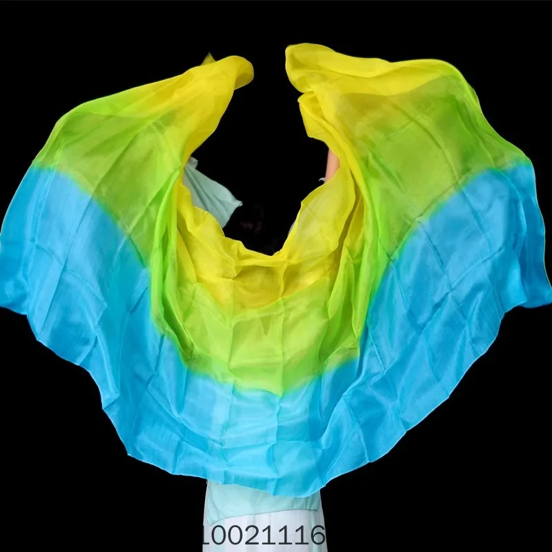 Belly Dance Scarf Silk Hand Throwing Gradual Color Change Dance Practice Performance Gradual Color Change Hand Scarf