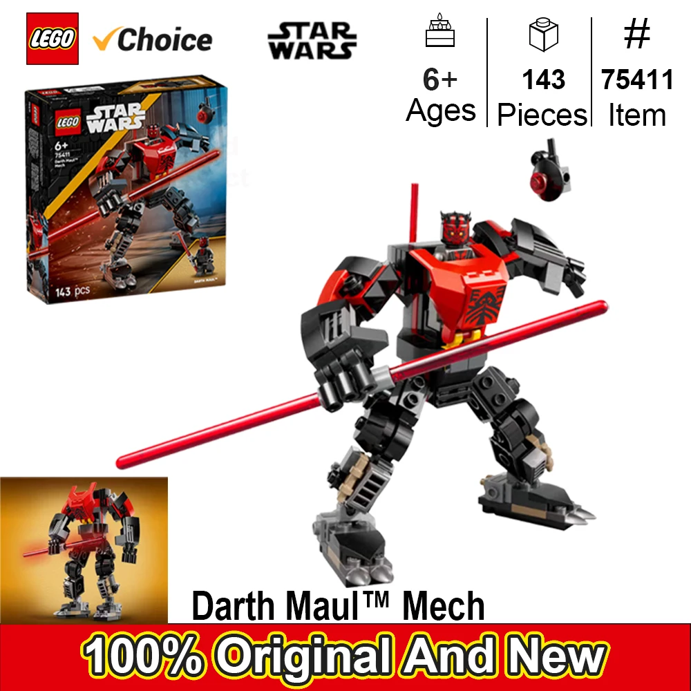 

LEGO 75411 Звездные войны Дарт Мул Мех Строительная игрушка с ролевым световым мечом — идея подарка на день рождения для мальчиков и девочек от 6 лет