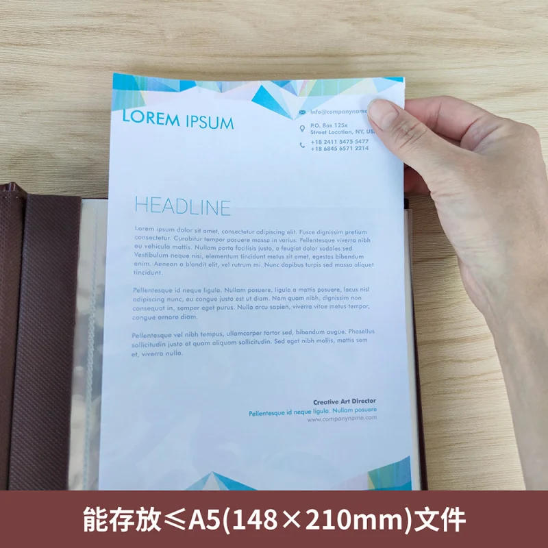 Customized. Guangmei Leather A5 Folder Style Award Insert Pocket Storage Album Photo Album 8inch Pa