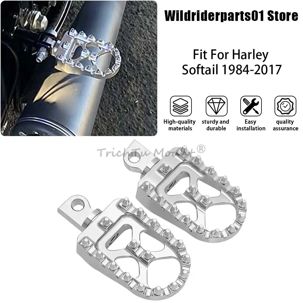 

Детали мотоцикла с ЧПУ 360° ° Вращающиеся подножки, широкие толстые подножки для Harley Dyna Fat Bob Softail Sportster 883 1200, уличный Bob FXDB