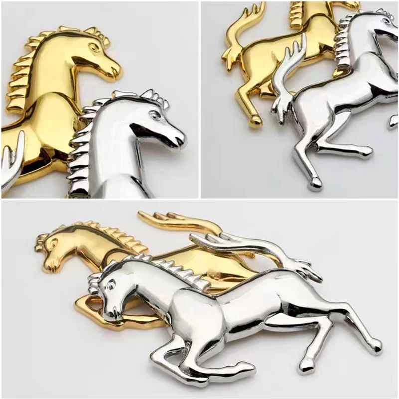 3D Metal Running Horse Emblem Decal Stickers For Ferrari 458 488 599 Car Fender Window Bumper Body Badge Car Styling Accessories