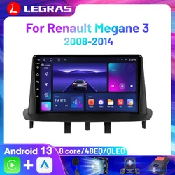 Radio Bluetooth with GPS Touch Screen DSP FM For Renault Megane 3 Fluence Samsung SM3 2008-2014 Carplay Android Auto Car Radio