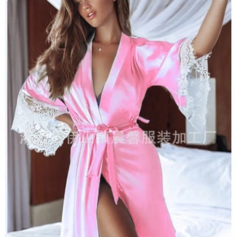 Women Bathrobe Pajama Set Woman Multi-Color Sexy Sleepwear Lady Comfortable Lightweight Casual Pajamas Ladies Lingerie Bathrobe