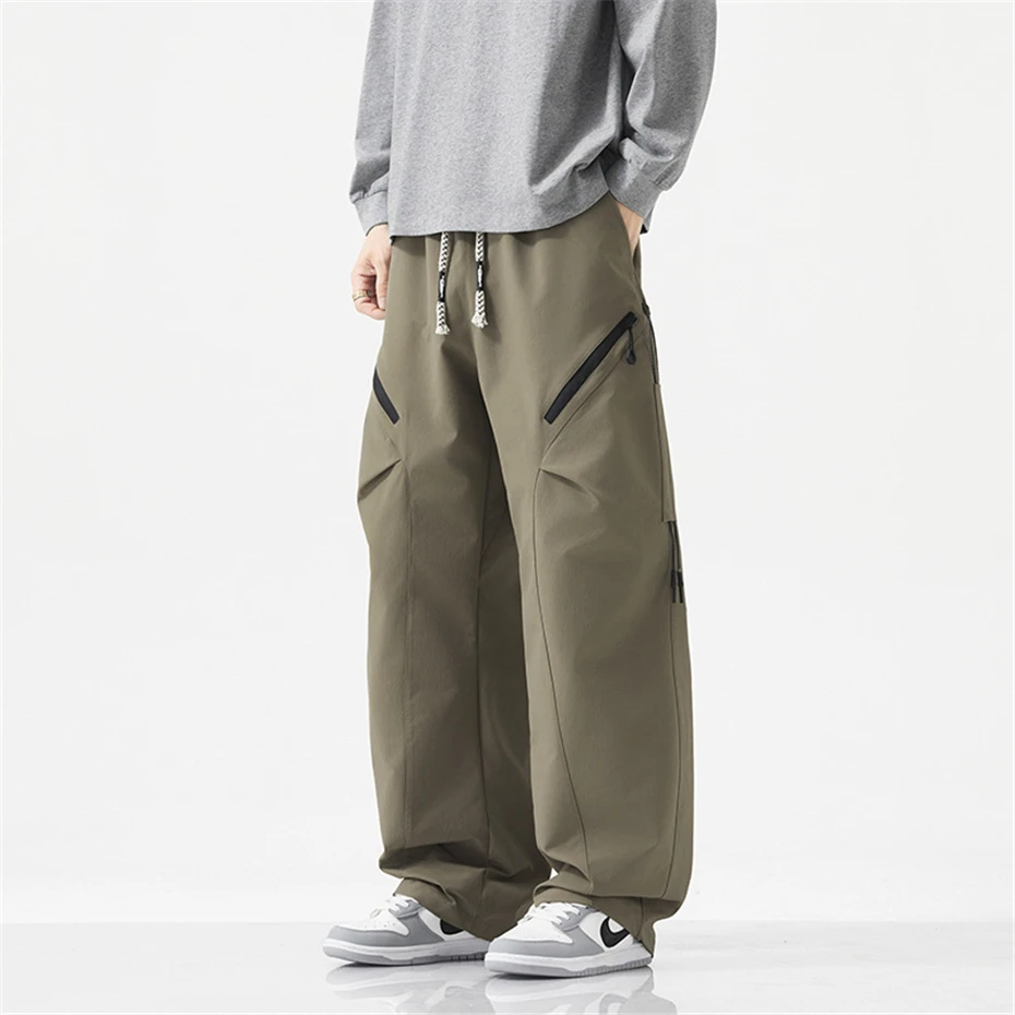 Vintage Cargo Pants Men Plus Size 9XL Straight Pants Fashion Casual Loose Trousers Male Big Size 9XL