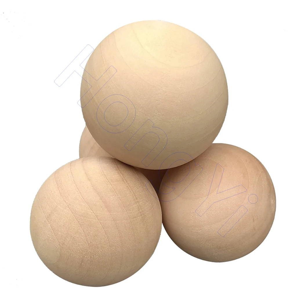 Ø6mm - 90mm Solid Wood Round Beads Natural Logs Without Hole Wooden Balls Handmade DIY For Jewelry Making Carving Paitning Craft