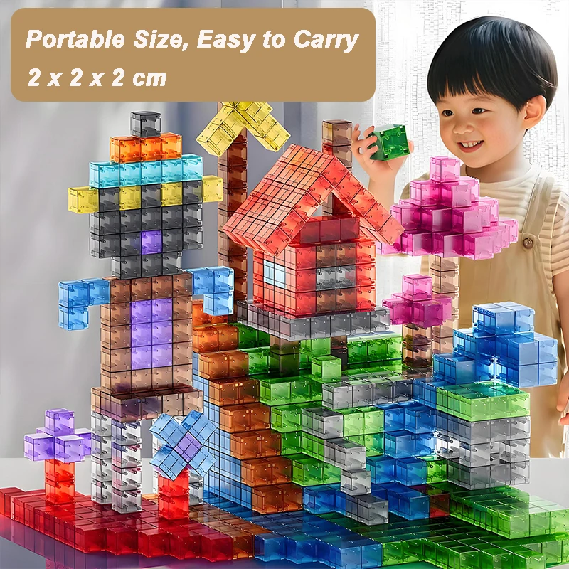 Blocs magnétiques pour enfants, couleurs arc-en-ciel, blocs de Puzzle 3D éducatifs, blocs de construction magnétiques Montessori, cadeaux pour garçons et filles