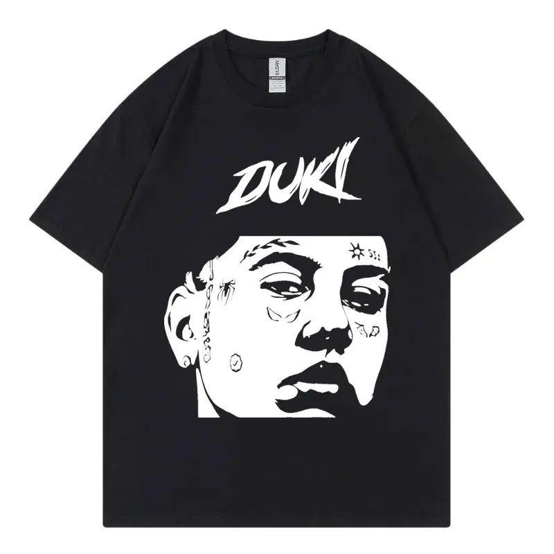 

Rapper Duki Graphic Print T Shirt Men's Fashion Hip Hop Vintage Short Sleeve T-shirt Unisex Summer Casual Loose Cotton T-shirts