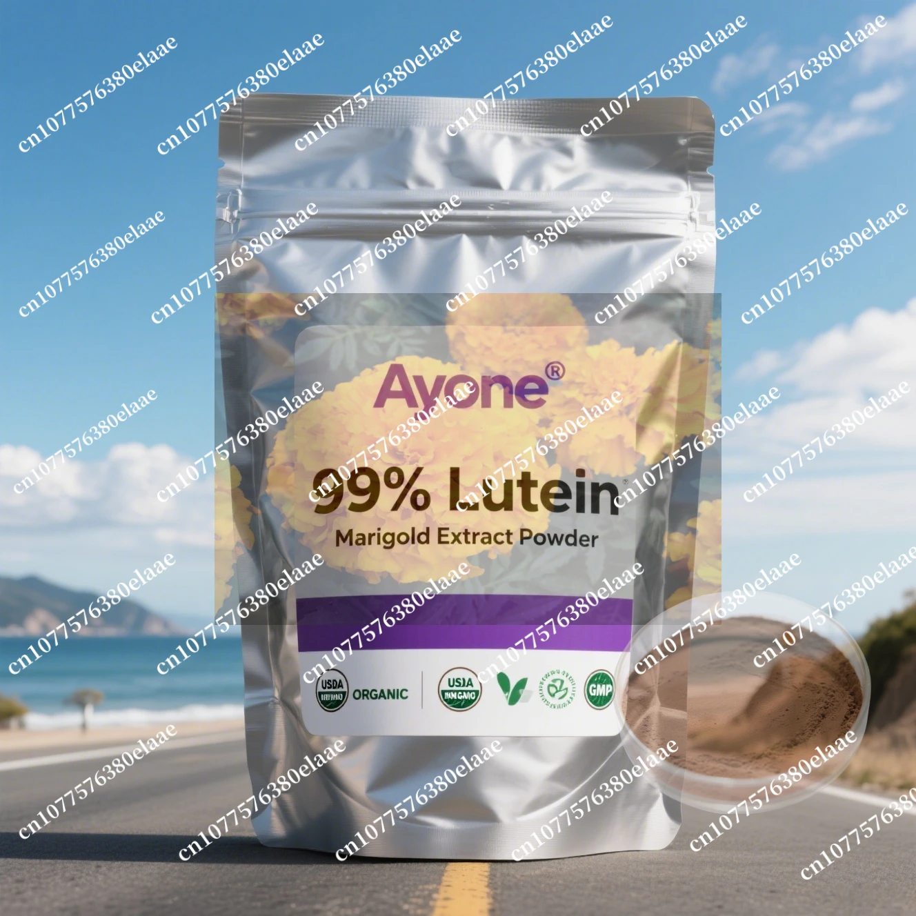 Emballage et scellage professionnels en usine 50-1000g extrait de lutéine supplément soin soins du visage poudre pour le corps