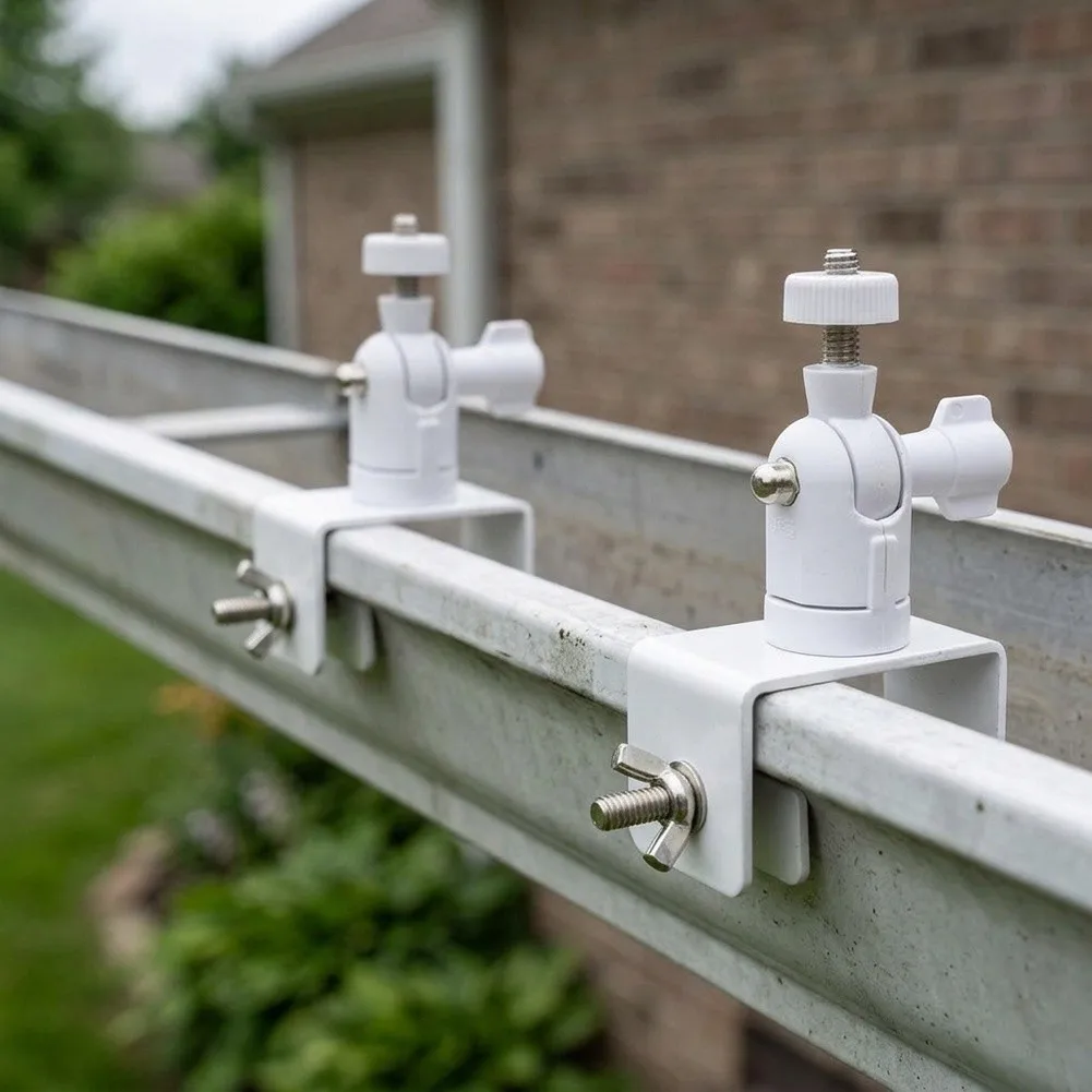 Adjustable Aluminum Gutter Railing Bracket For 1/4 Inch Security Camera & Solar Panel Mount No-Drill Clamp Outdoor Hardware