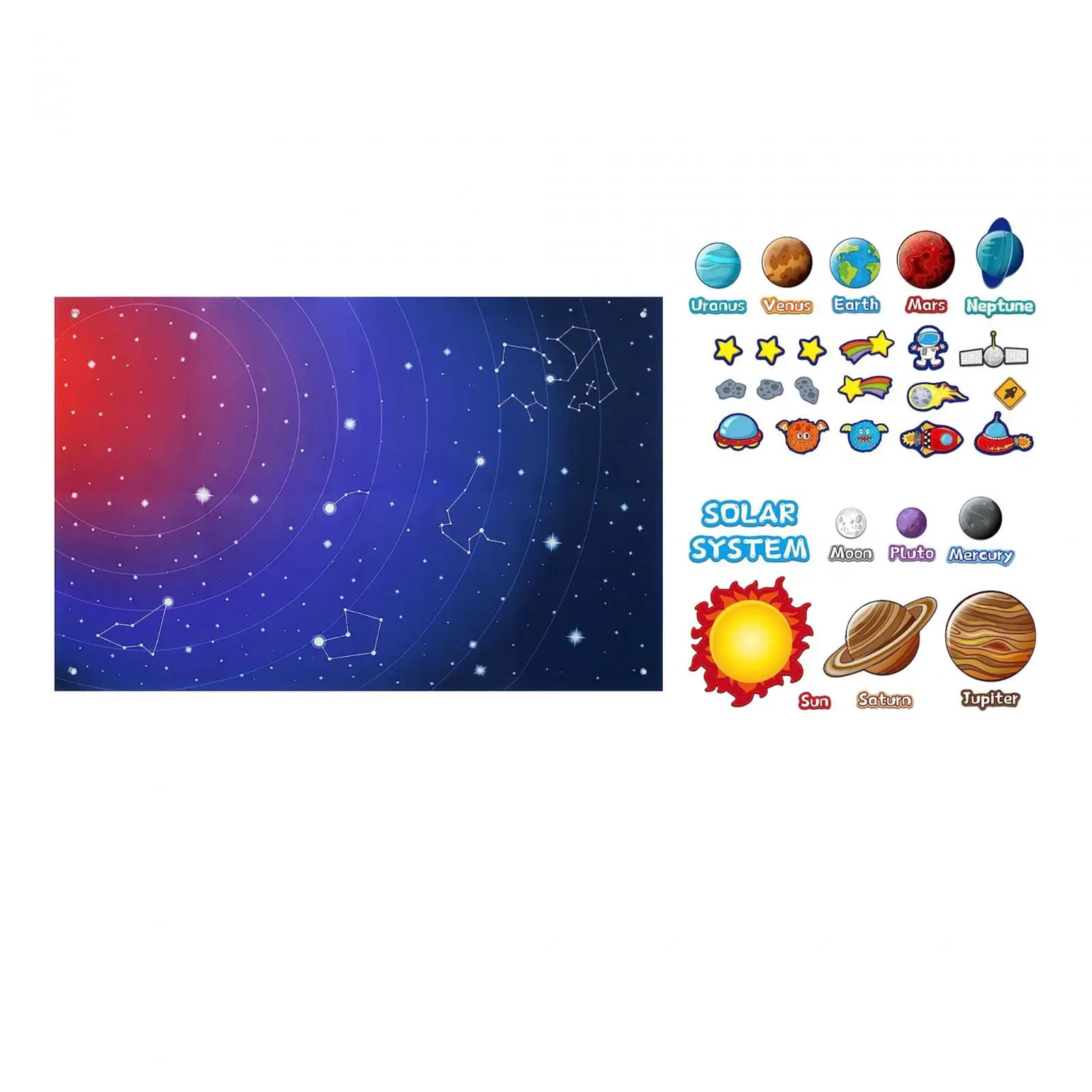 Space Felt Story Board, Reusable And Wear-Resistant Educational Toy, Montessori