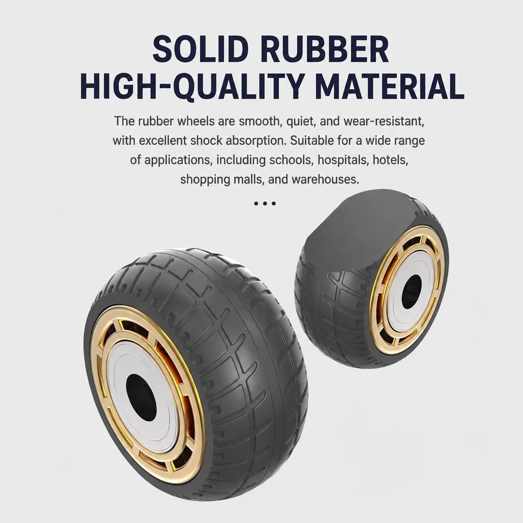 Universal wheels, 3-inch 4-inch heavy-duty rubber silent wheels, fixed steering small cart, flatbed cart, trailer wheels