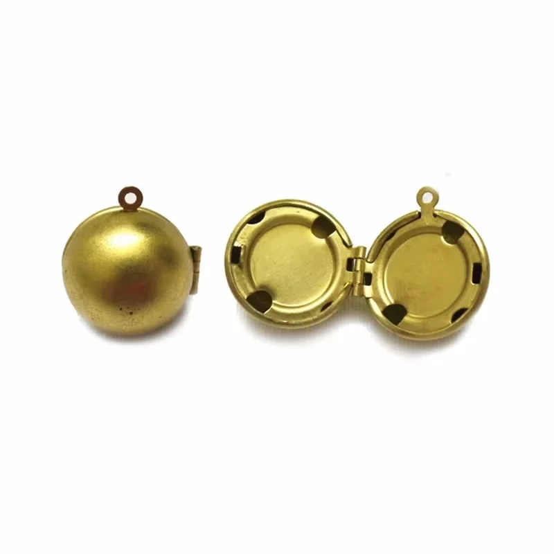 BoYuTe (10 Pieces/Lot) 18MM Round Ball Brass Locket Pendant Materials Factory Supply Handmade Diy Jewelry Accessories Wholesale