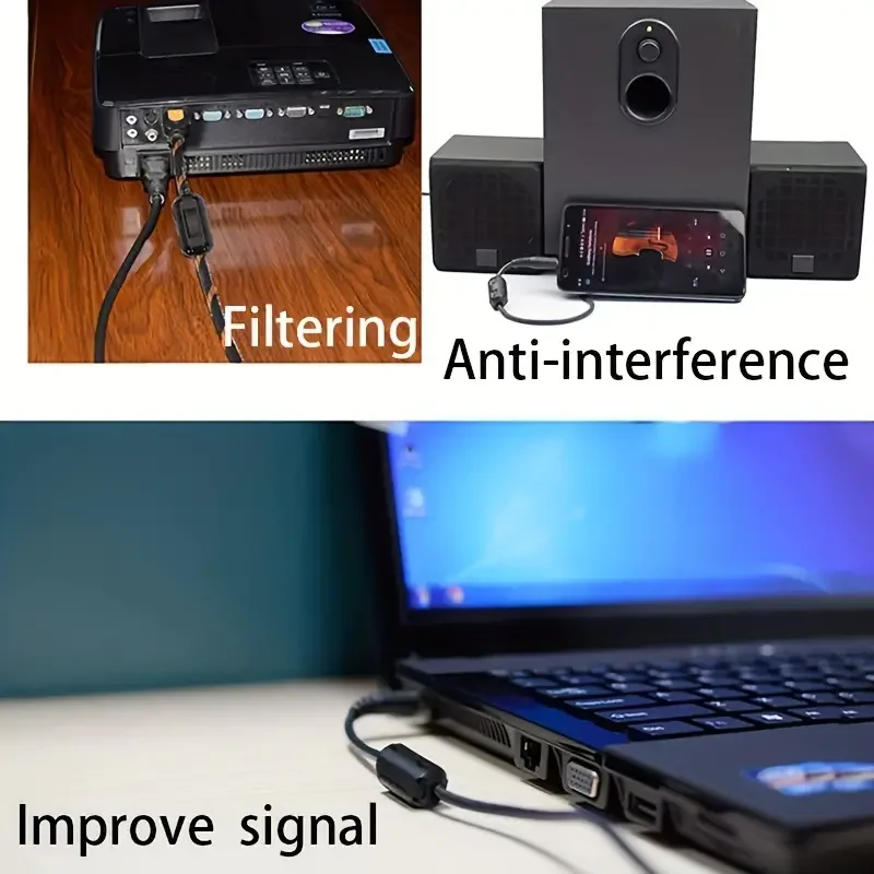 6/10 шт. ферритовый фильтр с магнитным кольцом для кабельного экрана, съемный EMC, внутренний диаметр 5 мм, 7 мм, 9 мм, 11 мм, 13 мм, фильтр для размагничивания