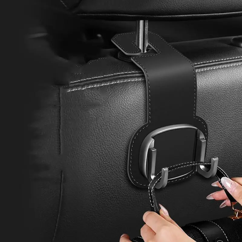 Picture 5: Car Headrest Hook, Foldable Double Vehicle Back Seat Organizer Hanging Holder, Automotive Interior Seatback Storage Hanger