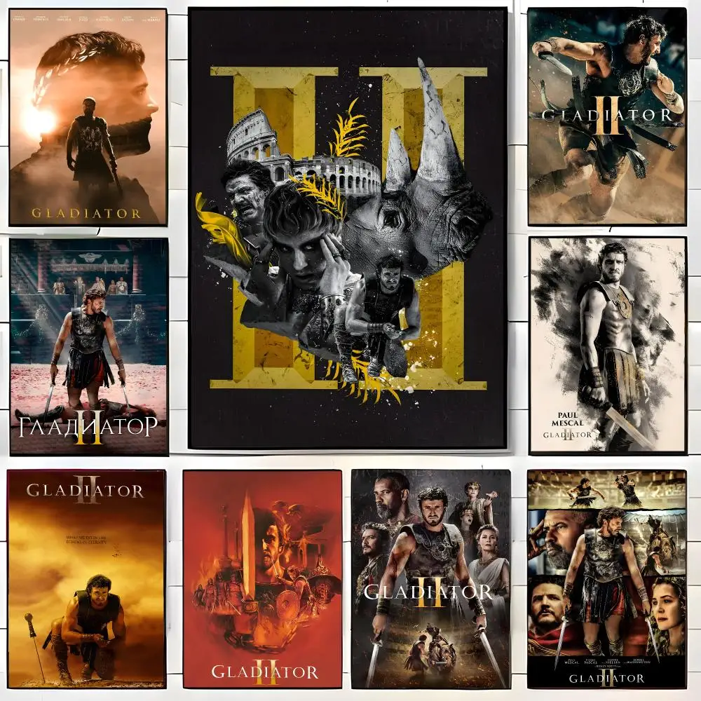 Historical Epic Film G-Gladiator II Poster  Self-adhesive Art Waterproof Paper Sticker Coffee House Bar Room Wall Decor