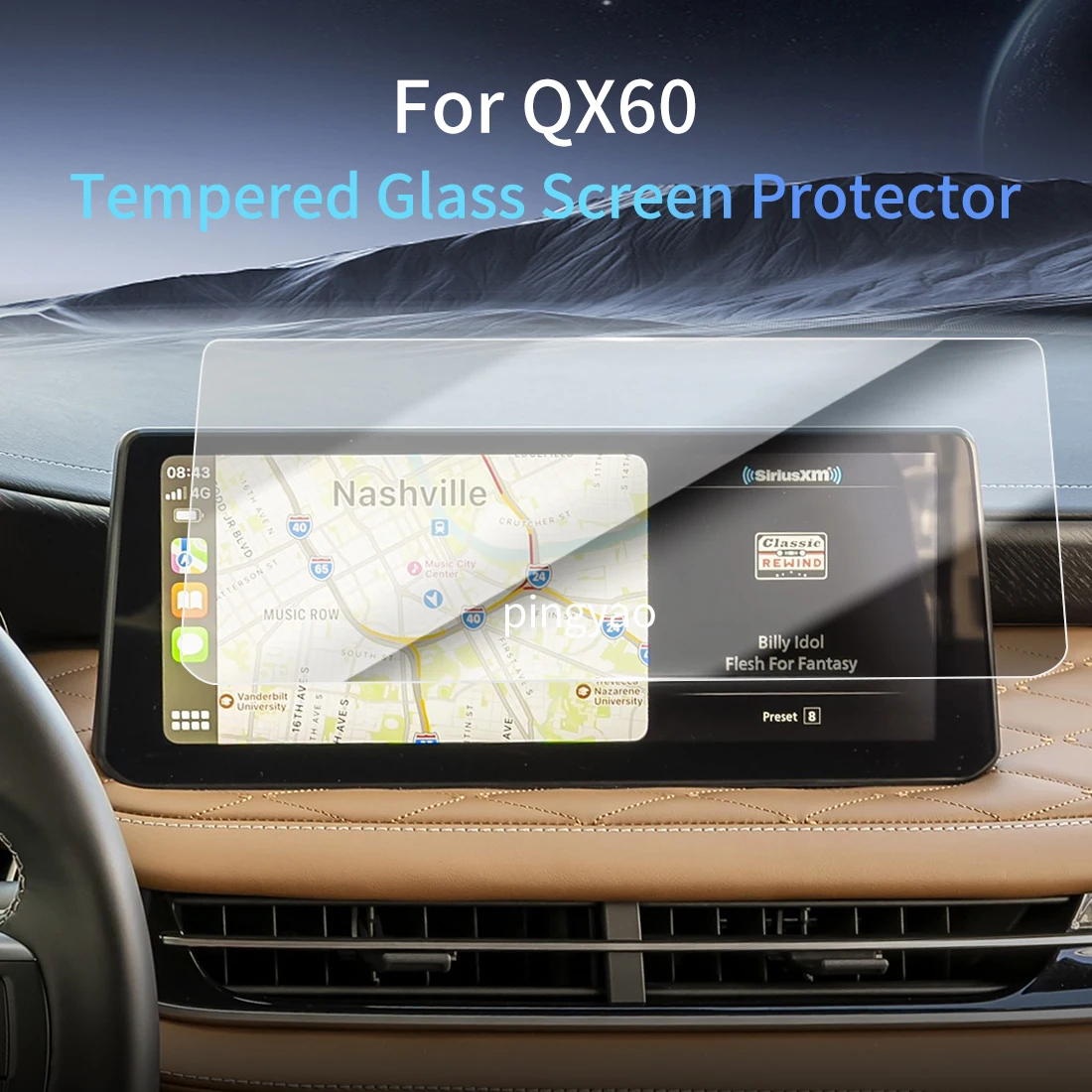 

Автомобильная наклейка, защитная пленка для экрана, навигационный дисплей, закаленное стекло, защитная пленка, автомобильные аксессуары, автомобиль For24 East Wind QX60