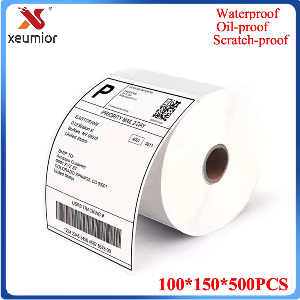 4x6 Fanfold Direct Thermische Barcode Label stickers Papierrol Witte blanco lijm 100*150*500 of 100*150*320 of 100*100*500