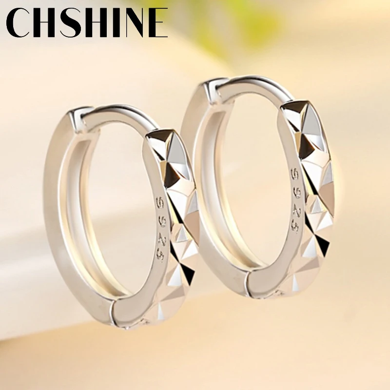 CHSHINE-pendientes de plata de ley 925 para mujer, joyería de moda, alta calidad, tallado estrellado, simple, retro