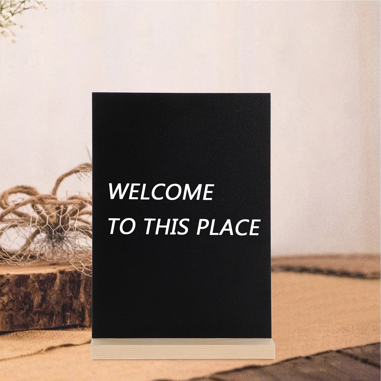 2 set Wooden Chalkboard Signs Set Rustic Menu Board For Restaurant Bar Hotel Desktop Display Tabletop Chalkboard Stand