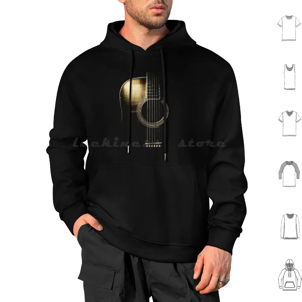 Acoustic Guitar Lite ( Please See Description ) | Perfect Gift Hoodies Long Sleeve Acoustic Guitar Sound Hole Folk Pop