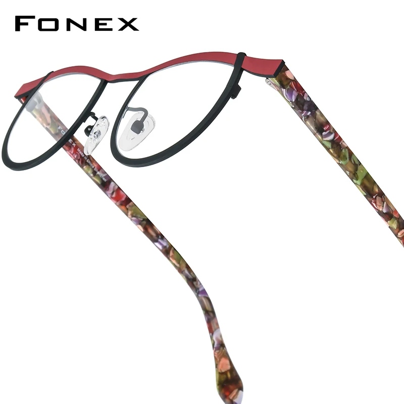 FONEX Acetate Titanium Glasses Frame Men New Brand Design Square Eyeglasses Women Spectacles High Quality Japanese Eyewear 85884