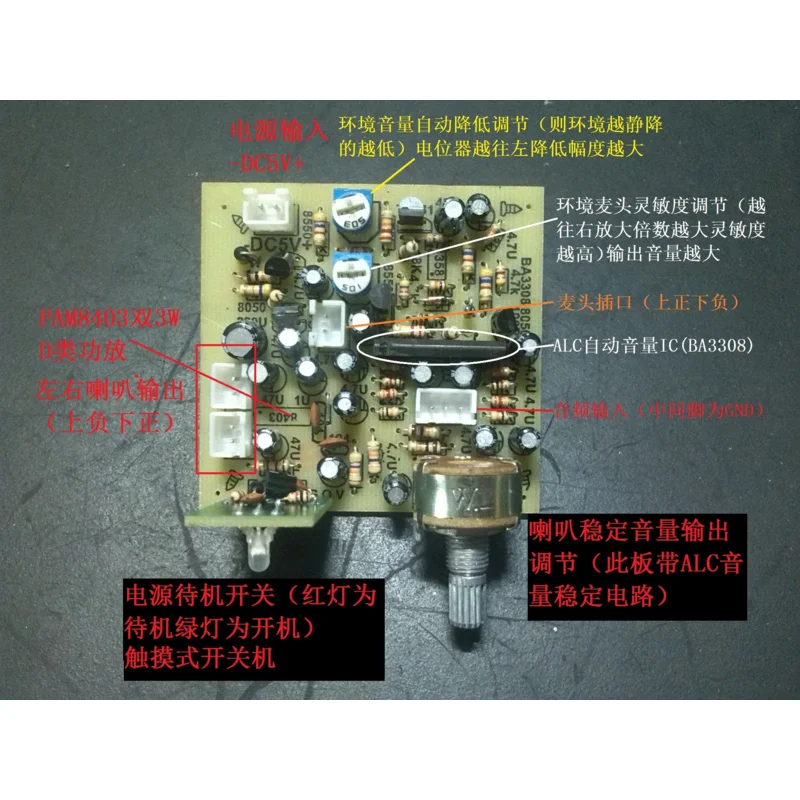 

Dual 3W Power Amplifier Board with Environmental Noise Detection Automatic Volume