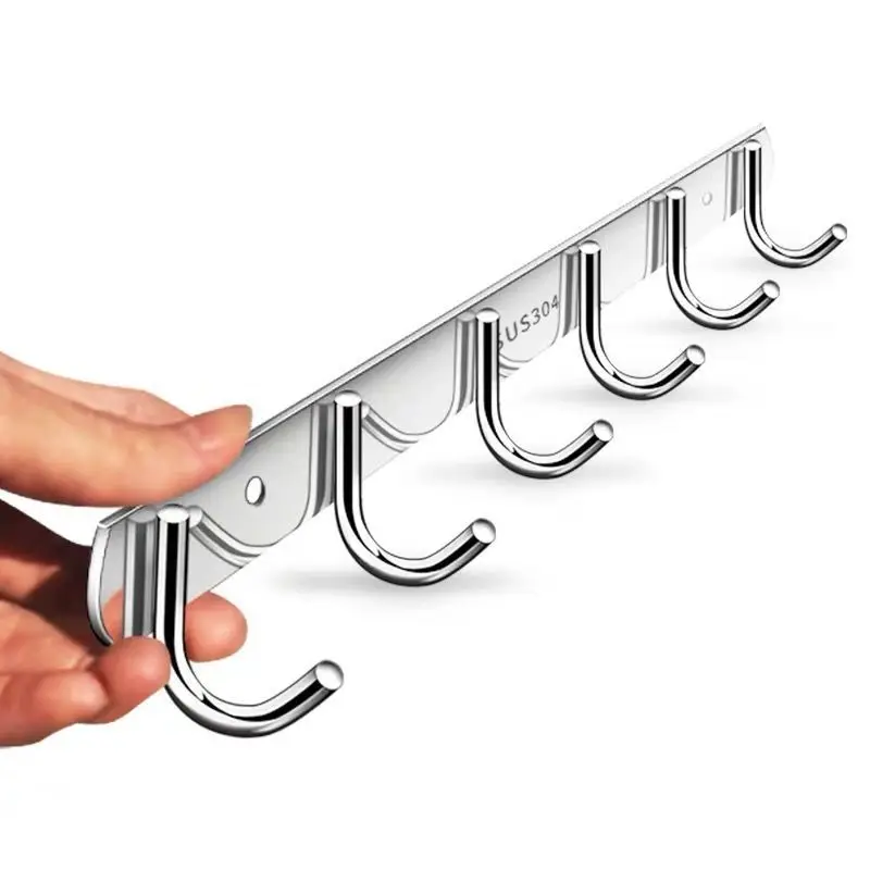 

304 Stainless Steel Coat Hook Bathroom Door Back Coat Kitchen Hook Wardrobe Coat Hook Wall Hanging