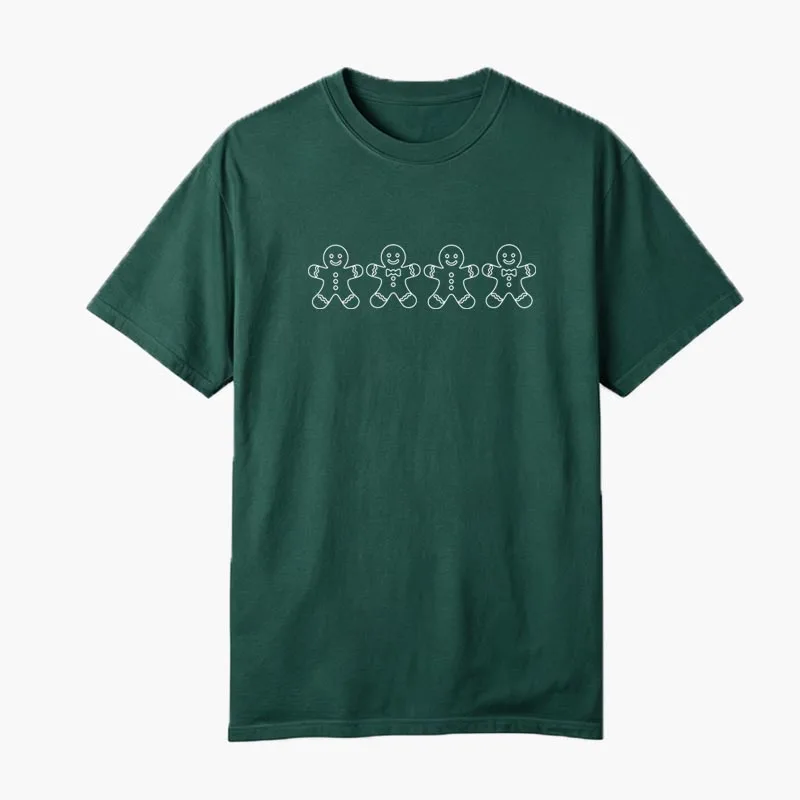 Cute Gingerbread Man Cookies Tee Kawaii Christmas Holiday Baking T-Shirt Women's Winter Festival Xmas Gift Shirt