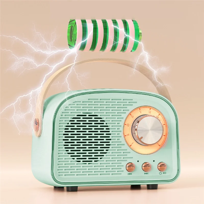 Bluetoothワイヤレスレトロスピーカー,ポータブル屋外ラジオ,TWSペアリング,Uディスク,TFカード,AUX互換