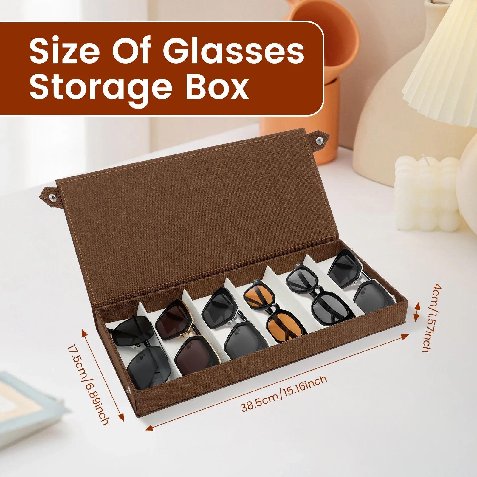 6 Slots Sunglasses Storage Box Jewelry box Glasses Watch Display Organizer boxes Multifunctional Oxford Cloth Eyewear Cases