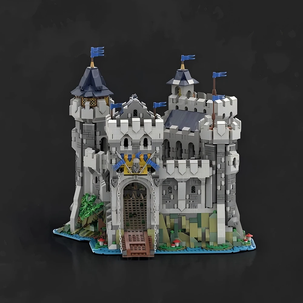 MOC Architettura medievale Falcon modulare Castello principale Street View Modello Building Blocks Giocattoli di assemblaggio fai-da-te Collezione per adulti Regalo
