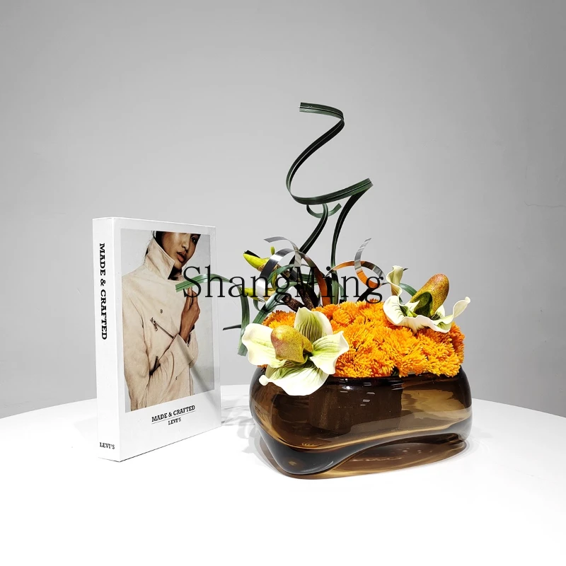 

FG Modern Simulation Flower Designer Light Luxury Vase High-end Flower Art Model Room Coffee Table