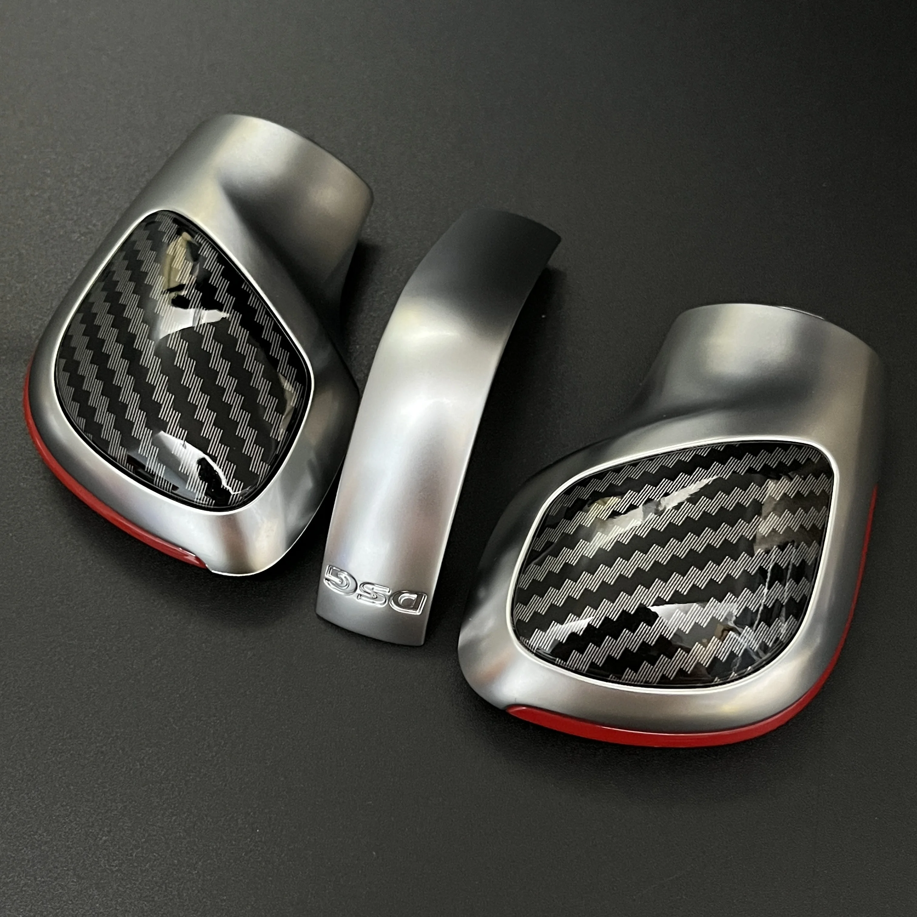 Chrom mit Carbon Schaltknauf-Seitenabdeckung DSG-Emblem für VW Golf 6 7 R GTI Passat B7 B8 CC R20 Jetta MK6 – Detail 1