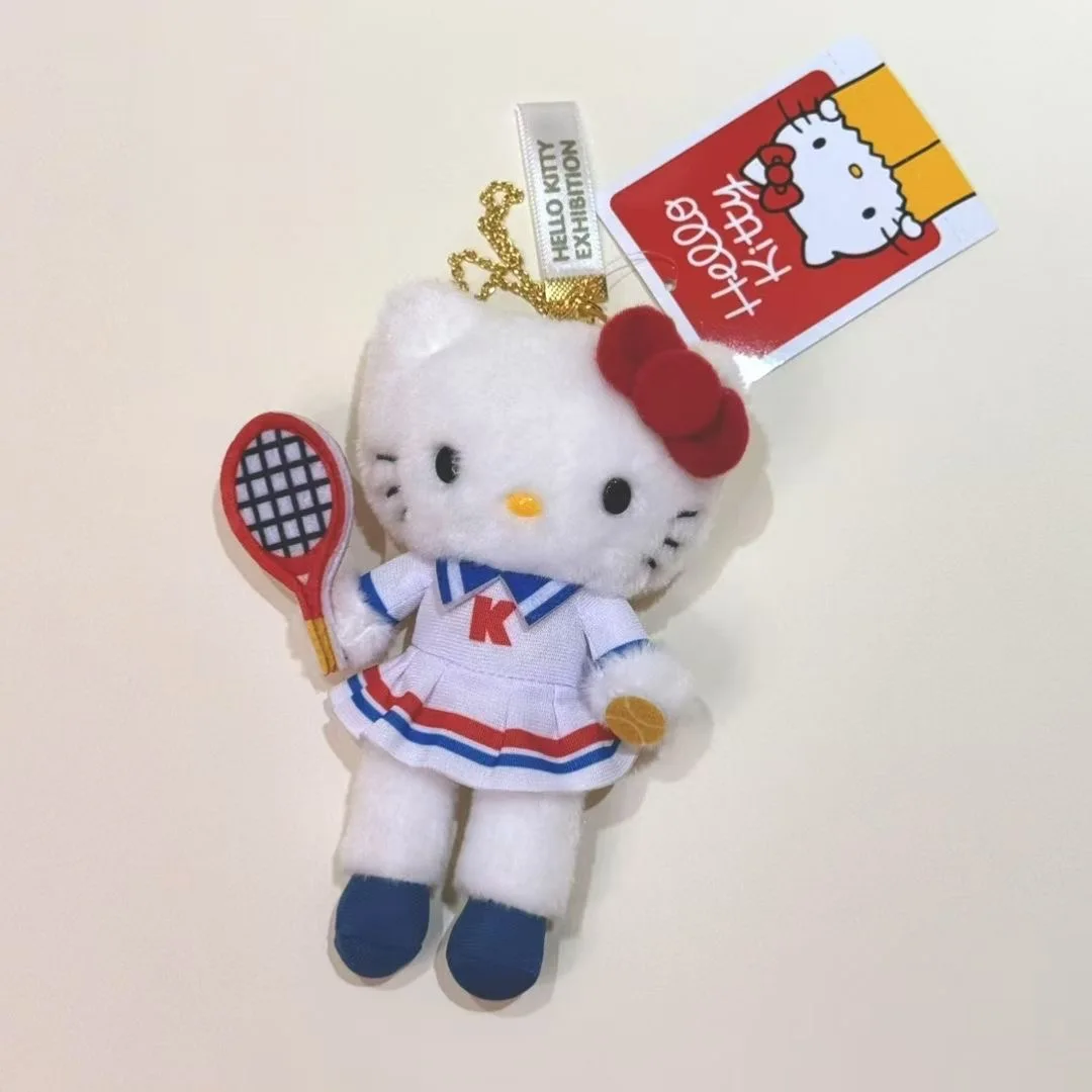 Sanrio museu série olá kitty pernas longas brinquedos de pelúcia kawaii chaveiro bonito dos desenhos animados mochila pingente acessórios presente aniversário