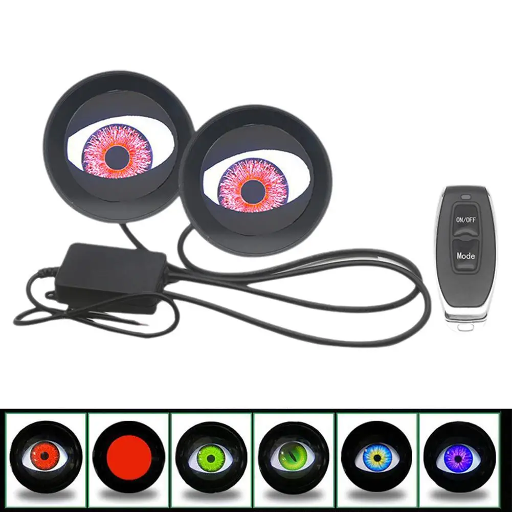 2 Inch Devil Eye LED Headlight Kit With Remote Control - Dynamic Lights For Car Headlights, Retrofit Assembly Auto Accessory