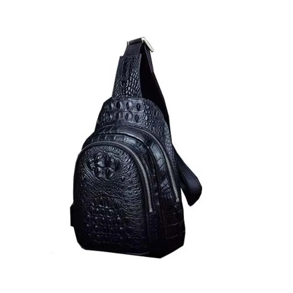 

ourui new arrival men chest bag black double zipper cross for male chest bag