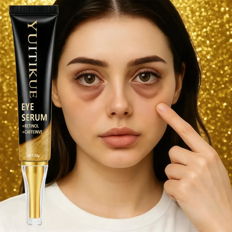 YUITIKUE 카페인 아이 크림 20g - 빠르게 작용하는 탄력 및 리프팅, 눈가 활력 증진, 주야간 사용, 부기 감소