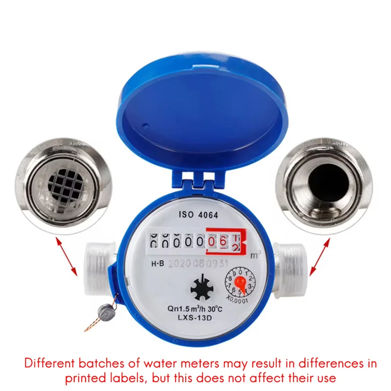 【A87T】3X Contatore dell'acqua intelligente Puntatore rotante meccanico Contatore dell'acqua del flusso Display digitale Strumenti di misurazione dell'acqua