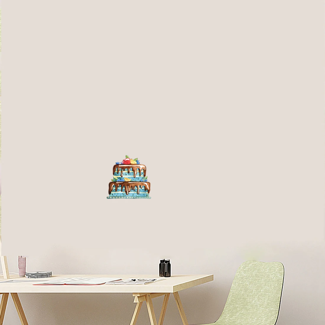 Three Ratels CO42 Color hand-painted dessert cartoon sticker birthday celebration decoration kitchen decal self-adhesive