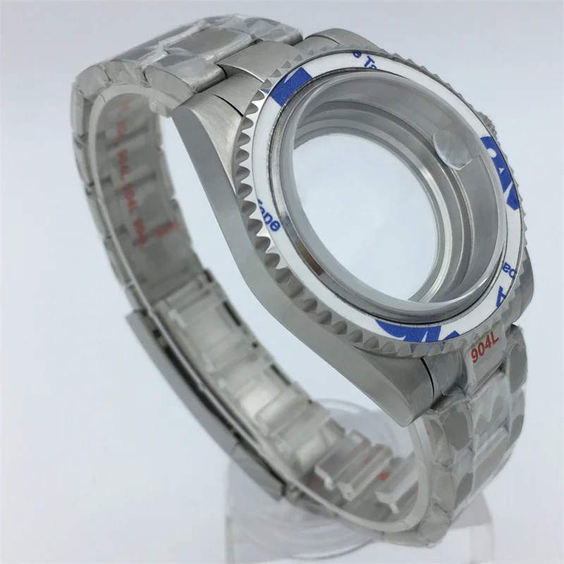 BLIGER 40mm Sapphire Glass Silver Case 904L Bracelet Fits NH34 NH35 NH38  ETA2824 2836 PT5000 Miyota 8215 DG2813 3804 Movement