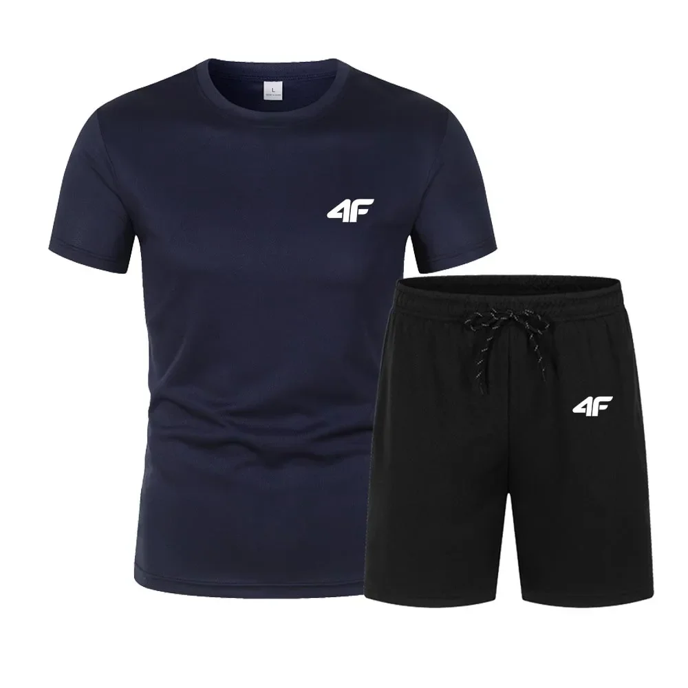 Men's and women's casual summer sportswear, outdoor sports printed sweatshirts + breathable sweatpants, casual suits